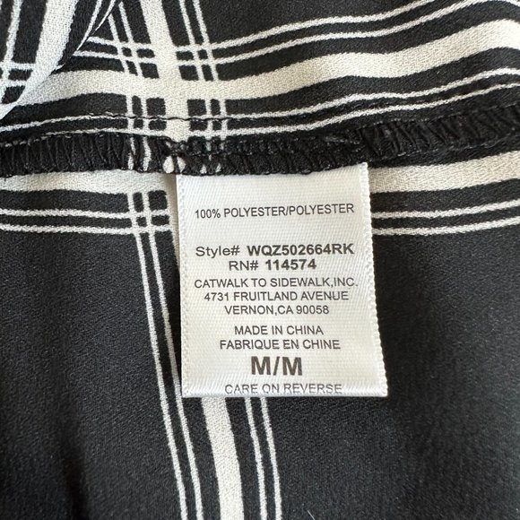 Pleione Anthropologie Sleeveless Top Tunic Black White Plaid MEDIUM #WQZ502664RK - Picture 7 of 8